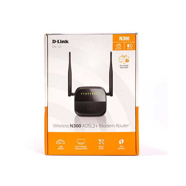 مودم روتر ADSL2 Plus بی سیم N300 دی-لینک مدل DSL-124 New